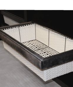 سبد حصیری ریلی داخل کمد لباس رنگ مخمل مشکی فانتونی
