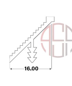 پروفیل دور درب ۱۶mm آلومینیومی مورب فانتونی کد i040-i041