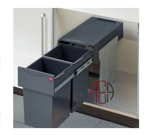 سطل چند منظوره توکار متصل به کف هایلو (Hailo) مدل تاندم عرض 300mm فانتونی کد Q130