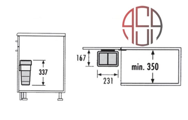 سطل چند منظوره متصل به درب هایلو فانتونی کد Q070