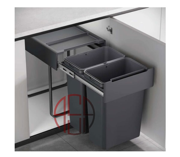 سطل چند منظوره توکار متصل به کف دو سطلی عرض 400 mm فانتونی کد Q540