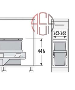 سطل چند منظوره توکار متصل به کف هایلو (Hailo) مدل یوروکارگواس عرض 300mm فانتونی کد Q230