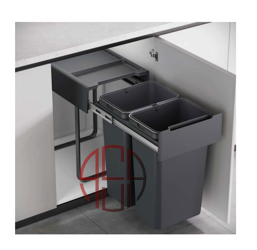 سطل چند منظوره توکار متصل به کف دو سطلی 450 mm فانتونی کد Q545