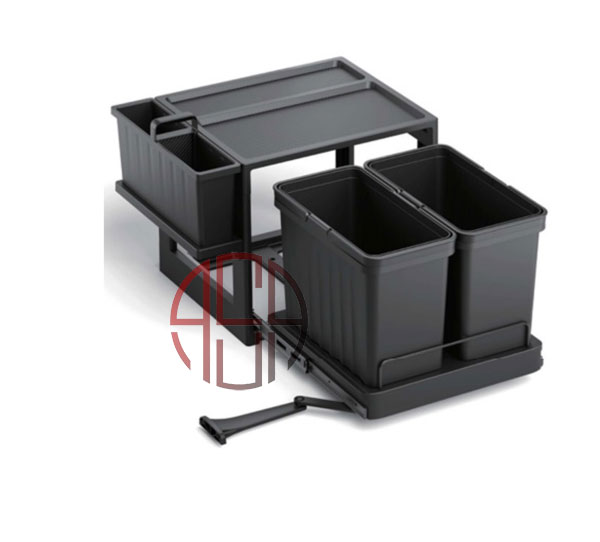 سطل چند منظوره توکار متصل به کف دو سطلی عرض 600 mm فانتونی کد Q760