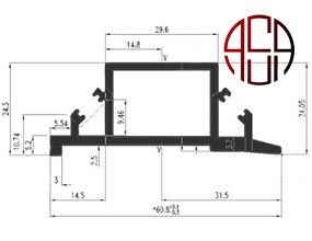پروفیل هنگر شلف آلومینیومی دیواری دکوراتیو مدل L فرم رنگ قهوه ای با قابلیت نورپردازی 3000 mm کد i351