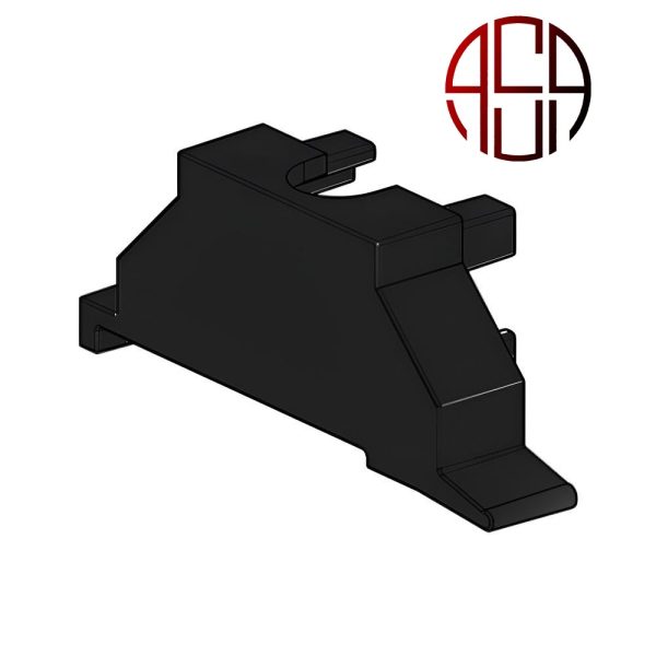 قاب درپوش چپ پروفیل هنگر شلف آلومینیومی دیواری دکوراتیو مدل L فرم رنگ مشکی مات کد i254