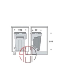 سطل چند منظوره توکار عرض 450 mm فانتونی کد Q400