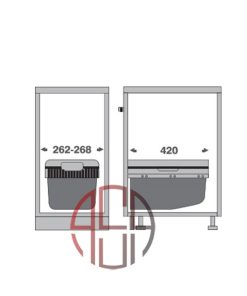 سطل ریلی جای برنج و حبوبات توکار عرض 300 mm فانتونی کد Q930