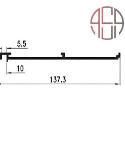 Alternative view of پروفیل آلومینیومی استند عمودی شلف ترکیبی دکوراتیو مدل 4411 رنگ مشکی مات mm3000 کد i261