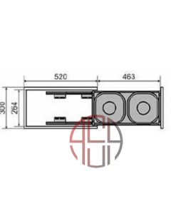 سطل ریلی جای برنج و حبوبات توکار عرض 300 mm فانتونی کد Q935