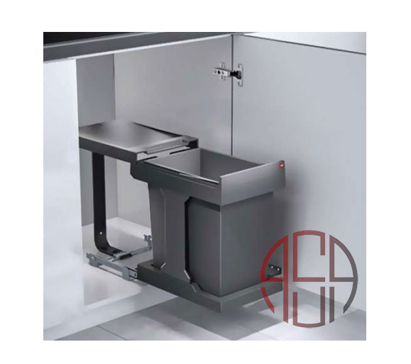 سطل چند منظوره توکار متصل به کف هایلو (Hailo) مدل سولو عرض 400mm فانتونی کد Q140