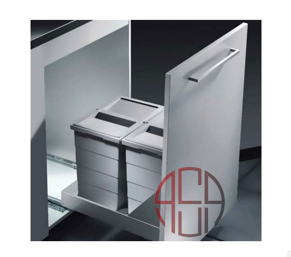 سطل چند منظوره توکار ریل از کف هایلو (Hailo) مدل باتم مانت عرض 400mm فانتونی کد Q240