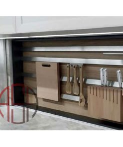مکانیزم درب ریلی (K023) تاپ لاین توکار با آرامبند 2400mm دو درب فانتونی کد C701