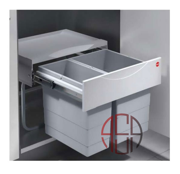 سطل چند منظوره توکار متصل به کف هایلو (Hailo) مدل رامسپار تاندم اس عرض 500mm فانتونی کد Q150