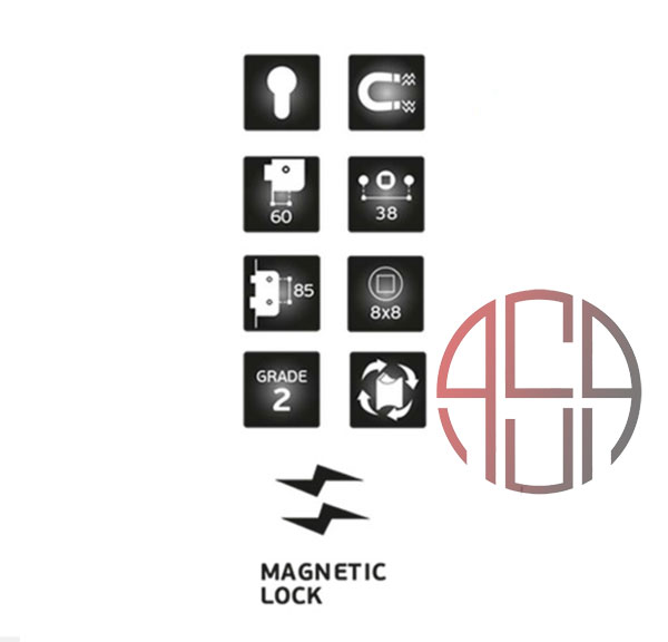 قفل مگنتیک سلیندری (50 mm) رنگ دودی JNF کد A701