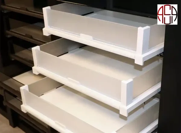 کشو شیشه ای ریلی ایتالین رنگ سفید فانتونی