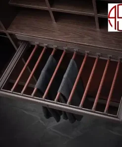 رک ریلی جای شلوار چرمی فرنچ استایل فانتونی رنگ موکا قرمز