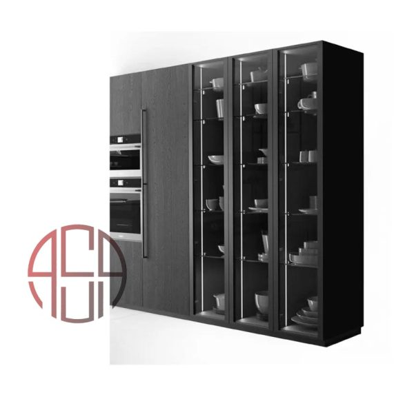 پروفیل درب کمد و کابینت مدل بریتیش استایل فانتونی مشکی مات 4000mm کد i310