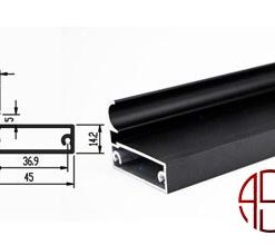 پروفیل درب کمد و کابینت مدل امریکن استایل رنگ مشکی مات 4000mm فانتونی کد i320