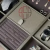 باکس چرمی ترکیبی جای گوشواره و انگشتر فرنچ استایل  فانتونی