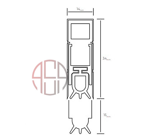 درزگیر اتوماتیک پایین درب (180-80 سانتیمتر) NHN مدل KDB-001