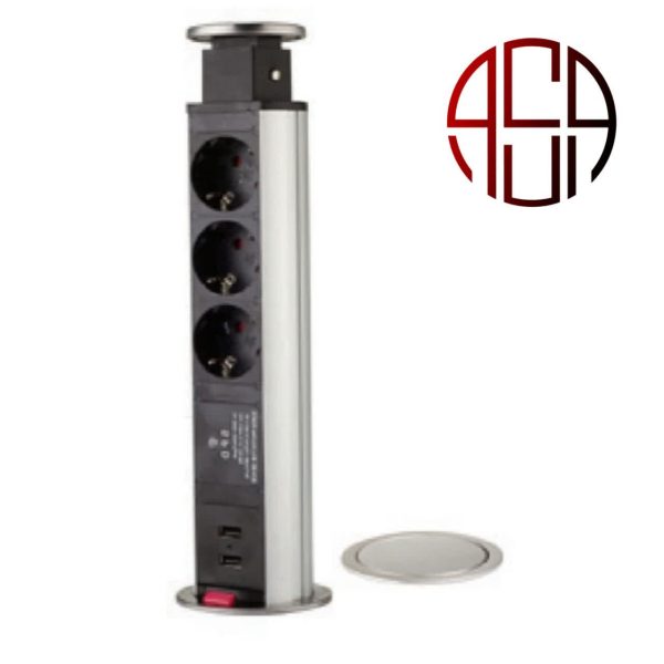 پریز توکار استیل 10006 – ملونی