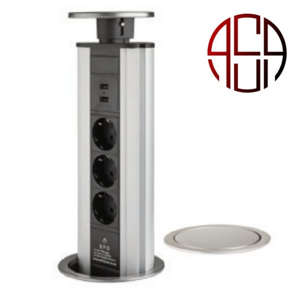 پریز توکار استیل 10008 – ملونی