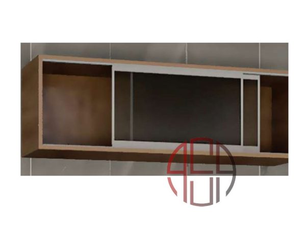 مکانیزم هوایی درب ریلی شیشه ای 2400 mm توکار با فریم آلومینیومی دو درب بدون آرامبند فانتونی کد C721