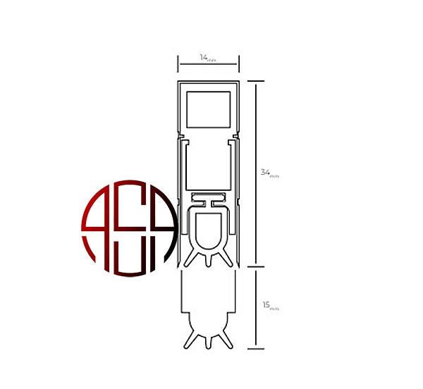 درزگیر اتوماتیک پایین درب (80-180 سانتیمتر) NHN مدل KDB-001
