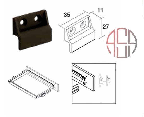 بست اتصال اکسسوری ریلی طرح ویبو به درب چوبی فانتونی- کد J484