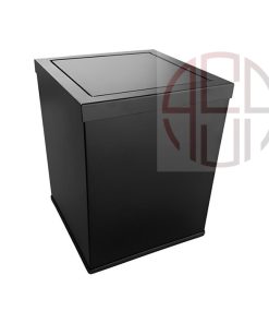 سطل سرویس بهداشتی مربعی درب الاکلنگی مدل M فانتونی رنگ مشکی مات کد S502