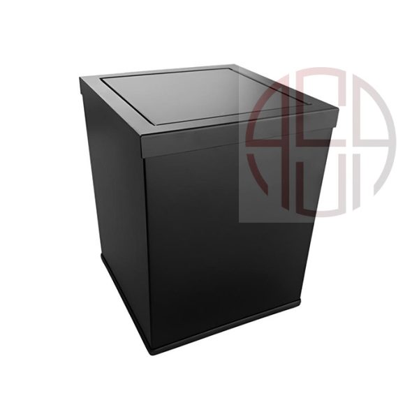 سطل سرویس بهداشتی مربعی درب الاکلنگی مدل M فانتونی رنگ مشکی مات کد S502