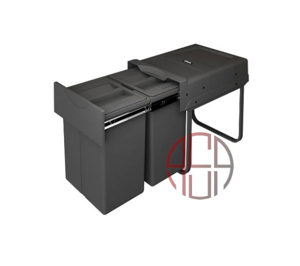 سطل زباله دو مخزنه (40 لیتری) پلاتین پرو کد 8633