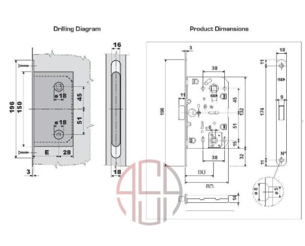 قفل مگنتیک تک زبانه قفلشو برند NHN مدل KML5085