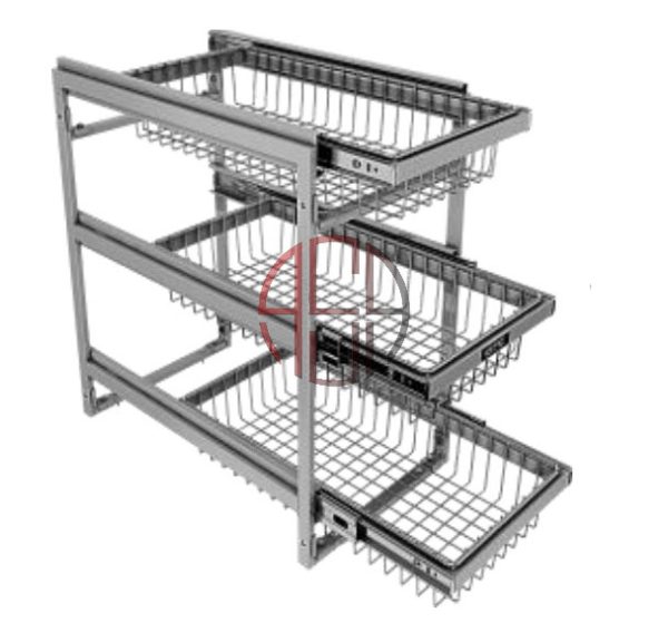 سبد سیب و پیاز پرتابل 3 طبقه پلاتین کد 3310-3321-3331-3341-3351-3361