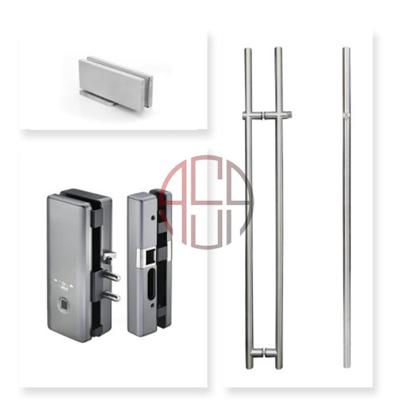 قفل و دستگیره برای درب شیشه‌ای NHN مدل KPL-2A, 2B 217