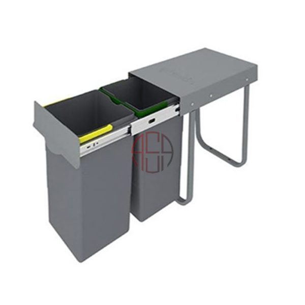 سطل زباله دو مخزنه (40لیتری) پلاتین کد 3633
