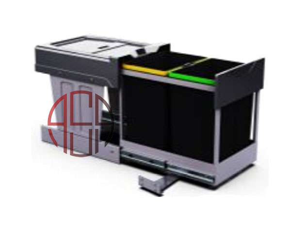 سطل زباله دو مخزنه لینکدار (40لیتری) پلاتین کد 3655