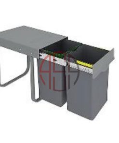 سطل زباله دو مخزنه (24لیتری) پلاتین کد 3661