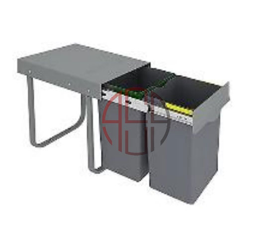 سطل زباله دو مخزنه (24لیتری) پلاتین کد 3661