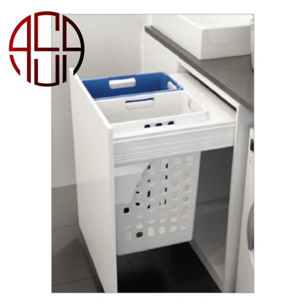 سبد البسه چرک 2 مخزنه ریلی آرام‌بند 9152 – ملونی