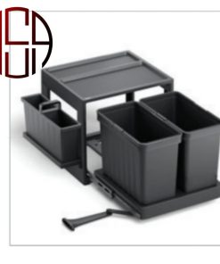 سطل زباله ریلی داخل کابینت دو مخزن 40 لیتری ملونی مدل 9250
