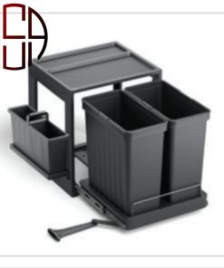 سطل زباله ریلی داخل کابینت دو مخزن 52 لیتری ملونی مدل 9251