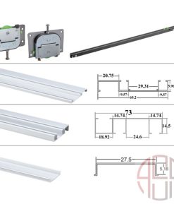 Alternative view of مکانیزم درب ریلی تاپ لاین 2400mm توکار دو درب فانتونی کد K023