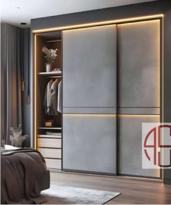 مکانیزم درب ریلی تاپ لاین 2400mm توکار دو درب فانتونی کد K023