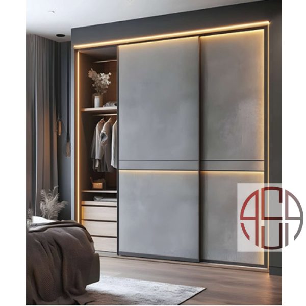 مکانیزم درب ریلی تاپ لاین 2400mm توکار دو درب فانتونی کد K023