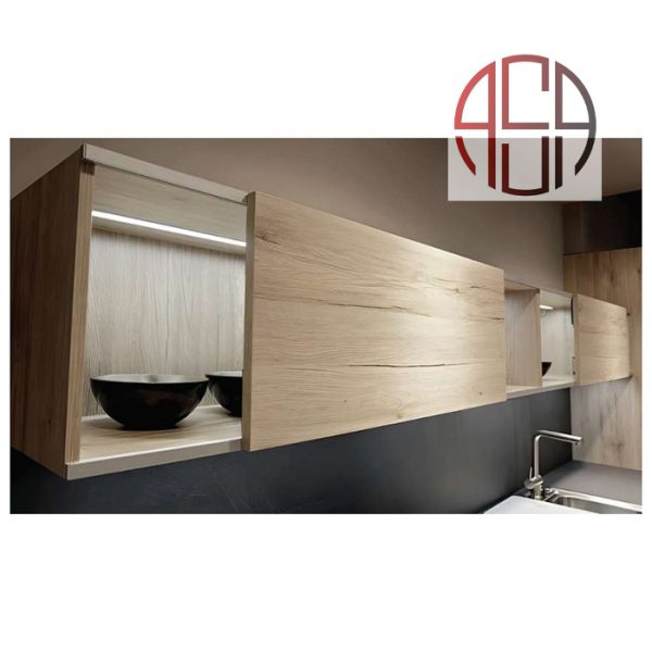 مکانیزم درب ریلی SL خطی 3600mm دکوری روکار دو درب فانتونی کد K212