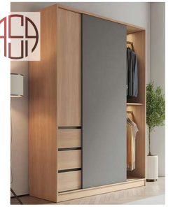 مکانیزم درب ریلی تاپ لاین 2400mm توکار دو درب چوبی بدون پروفیل کف فانتونی کد K423
