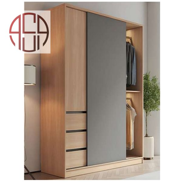 مکانیزم درب ریلی تاپ لاین 2400mm توکار دو درب چوبی بدون پروفیل کف فانتونی کد K423