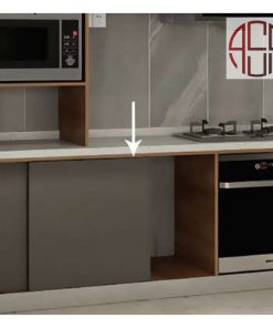 مکانیزم درب ریلی تاپ لاین 2400mm توکار دو درب چوبی بدون پروفیل کف فانتونی کد K524
